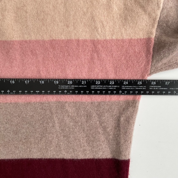 Charter Club Luxury 100% Cashmere V-Neck Sweater XL Colorblock Striped Classic - Picture 5 of 10